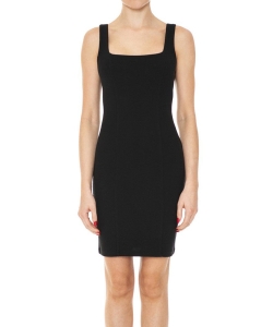 6 Pieces Pack Ribbed Texture Square Neck Bodycon Tank Mini Dress 75527 BLACK